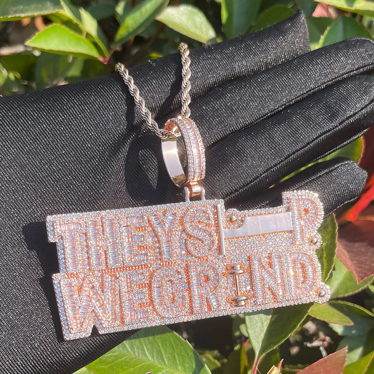 Bling "They Sleep We Grind" Pendant
