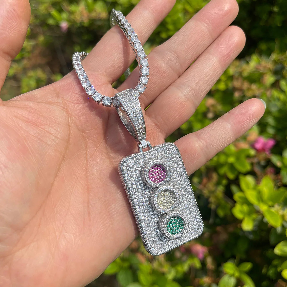 Bling "Traffic Light" Pendant
