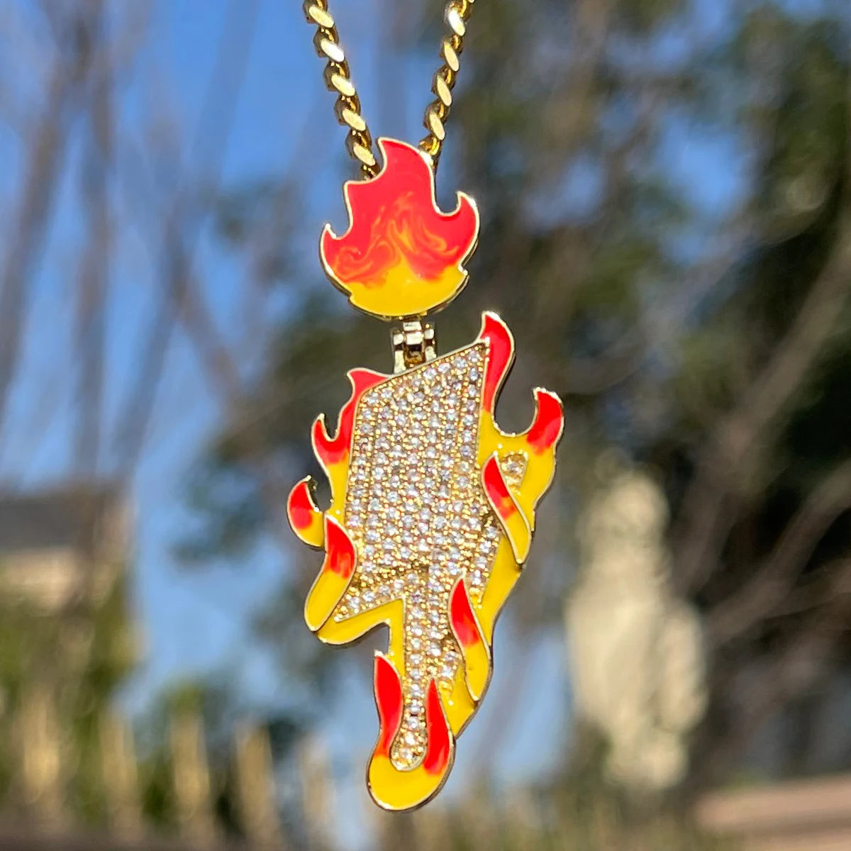 Bling "Snow & Fire Lightning" Pendant