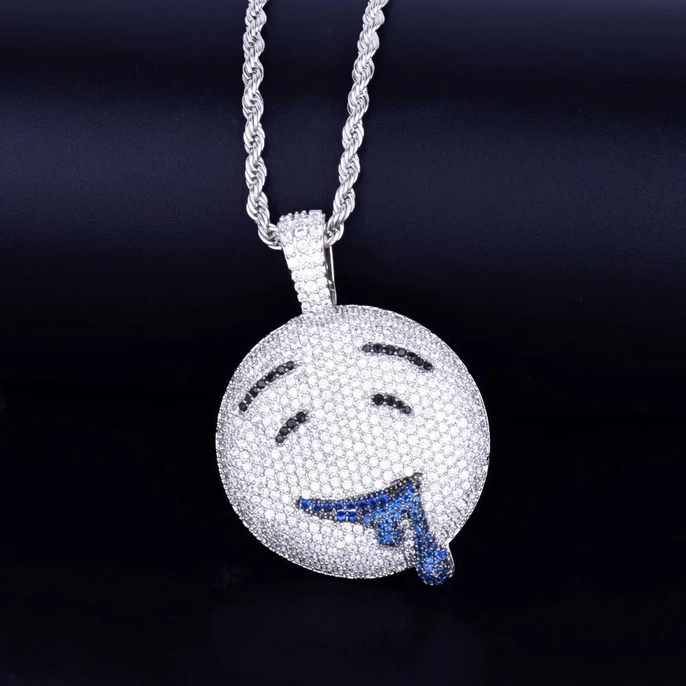 Bling "Drool Emoji" Pendant