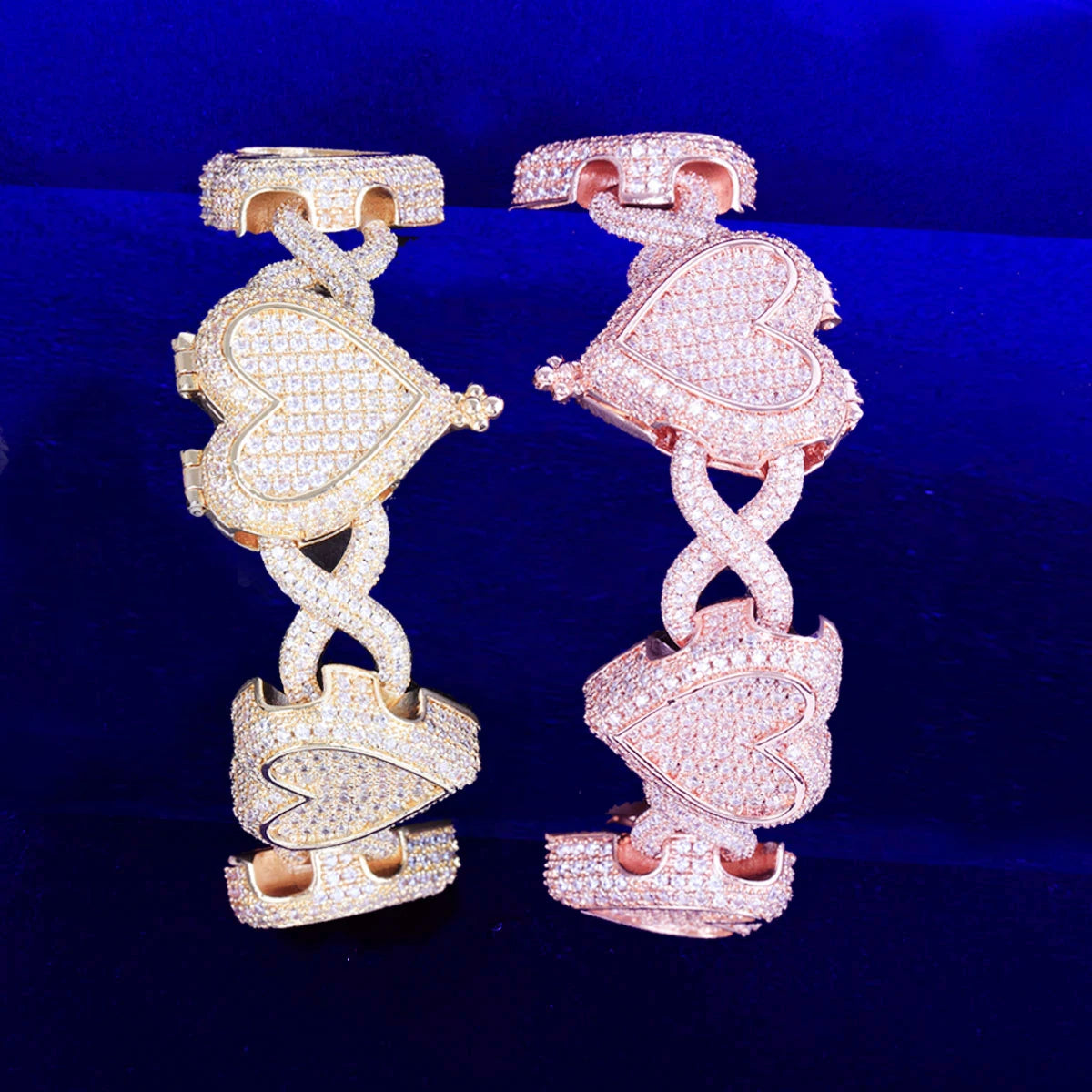 Bling "Heart" Infinity Link Bracelet