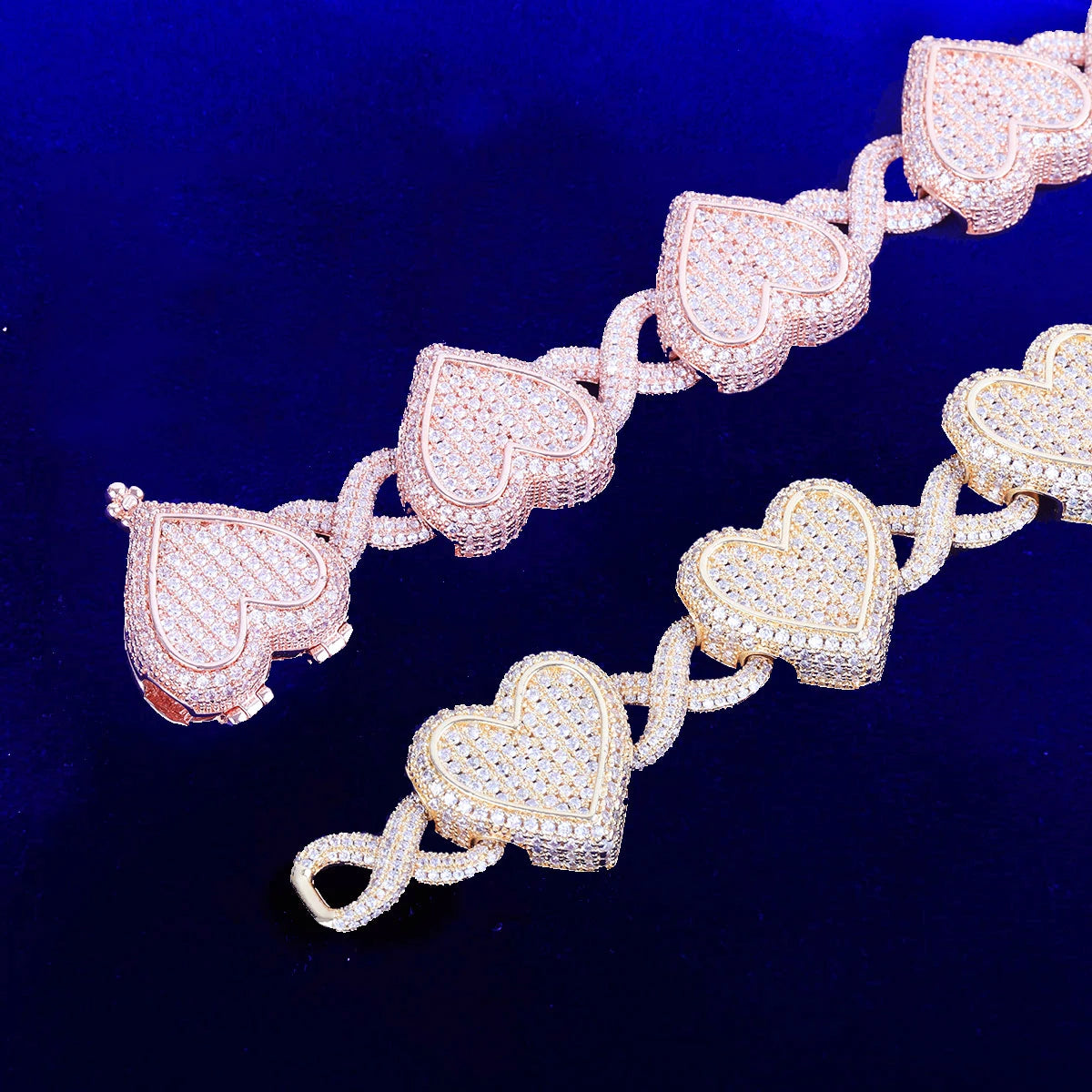 Bling "Heart" Infinity Link Bracelet