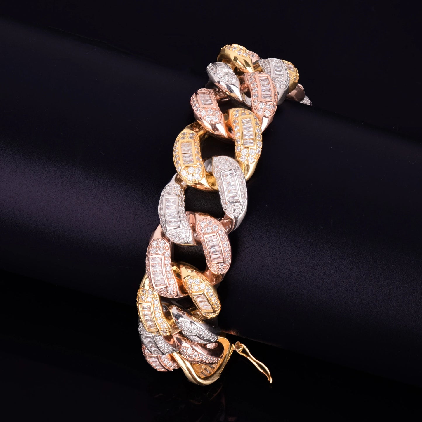 Bling "Tri-Tone" Baguette Bracelet