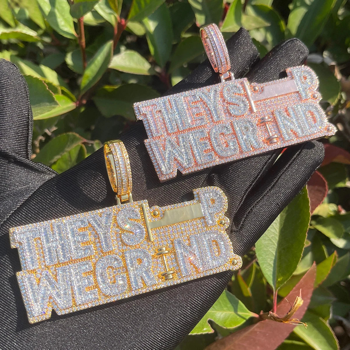 Bling "They Sleep We Grind" Pendant