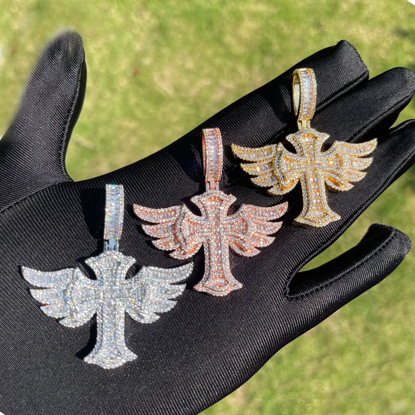 Bling "Winged Cross" Pendant