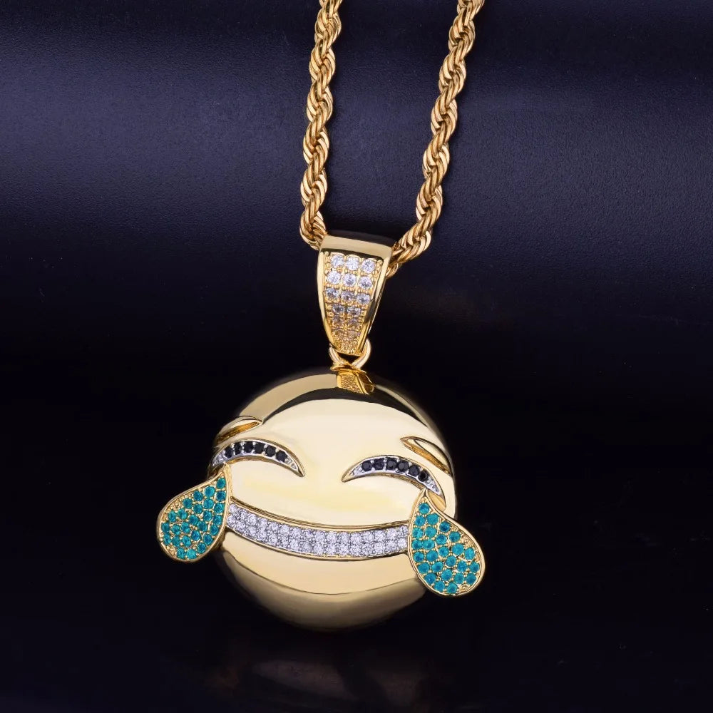 Bling "Laughing Emoji" Pendant
