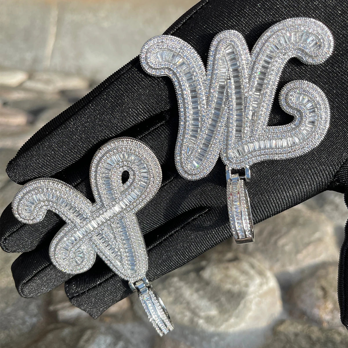 Bling "Baguette Initial" Custom Pendant