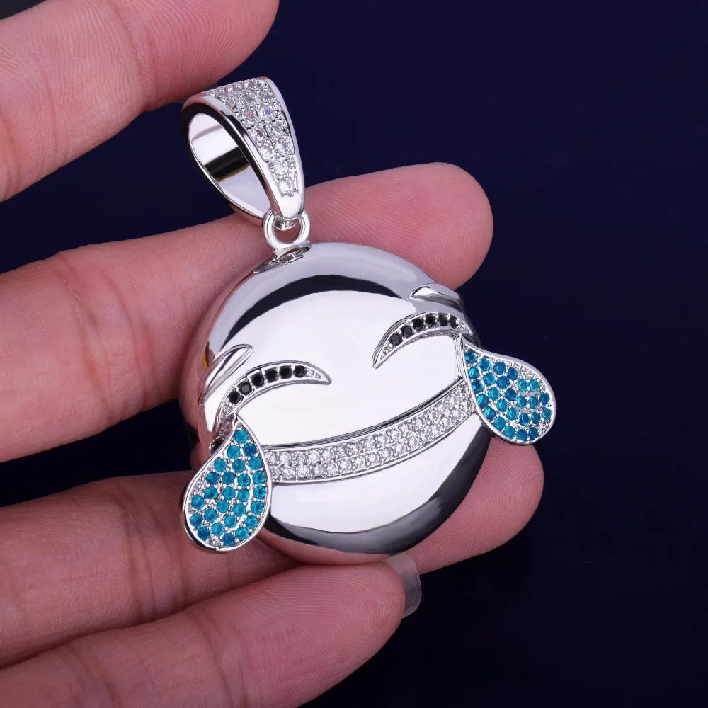 Bling "Laughing Emoji" Pendant