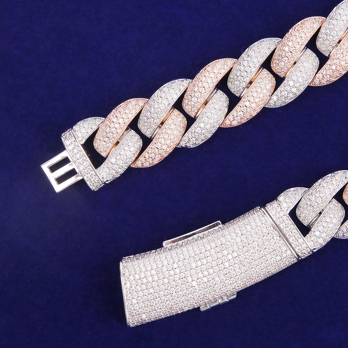 Bling "Big Puff" Two Tone Cuban Chain 20mm