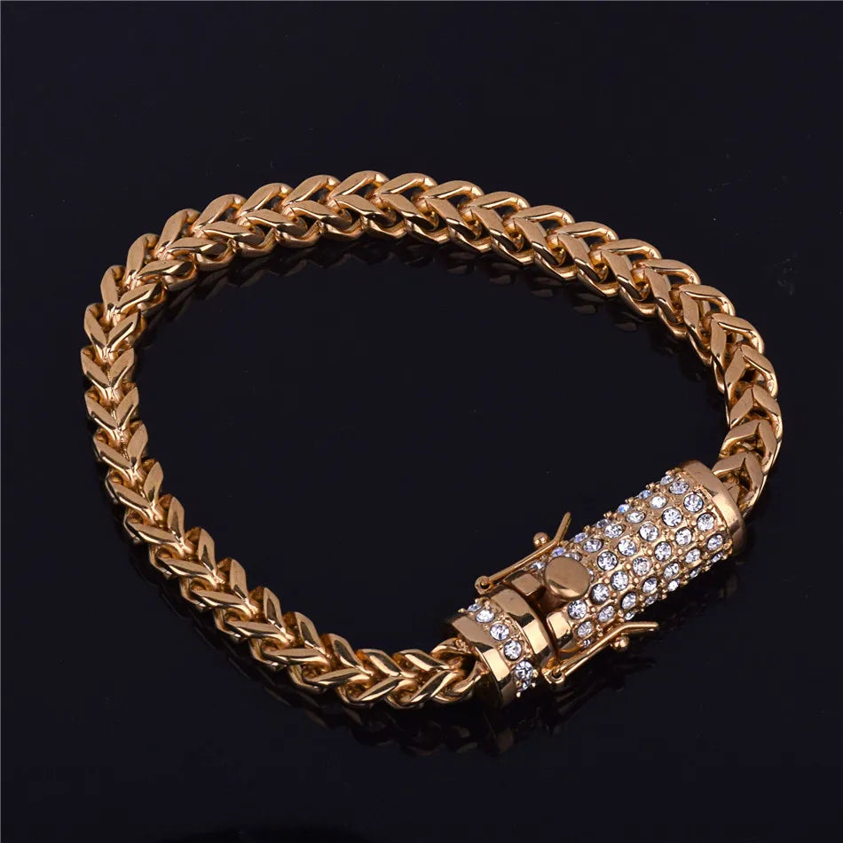 Bling "Box Clasp" Franco 8mm Bracelet