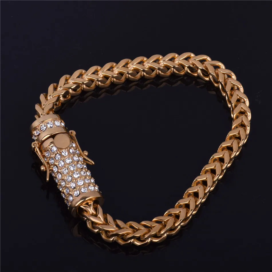 Bling "Box Clasp" Franco 8mm Bracelet