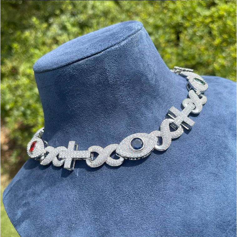 Bling "3rd Eye" Infinity Link Cross Chain