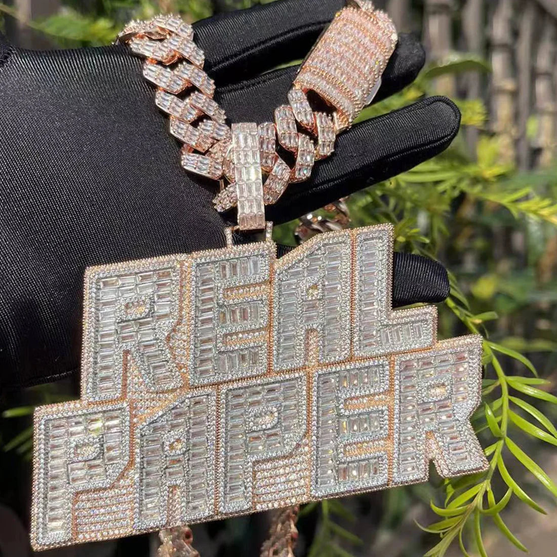 Bling "Real Paper" Custom Pendant