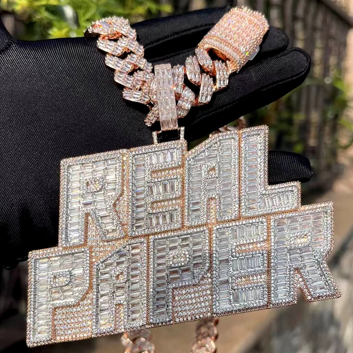 Bling "Real Paper" Custom Pendant