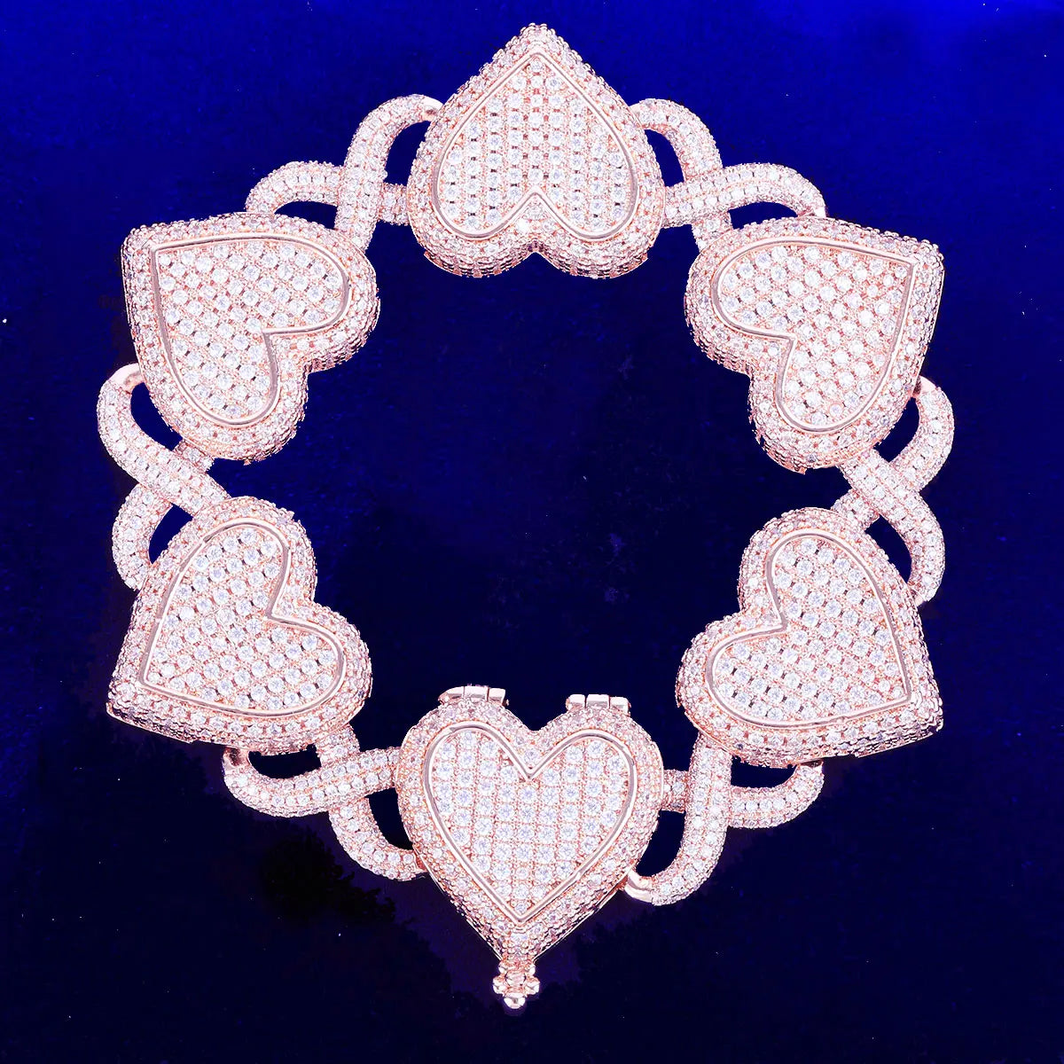 Bling "Heart" Infinity Link Bracelet