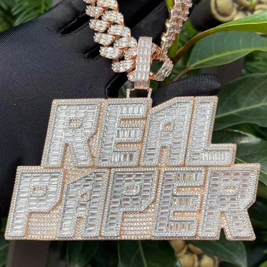 Bling "Real Paper" Custom Pendant