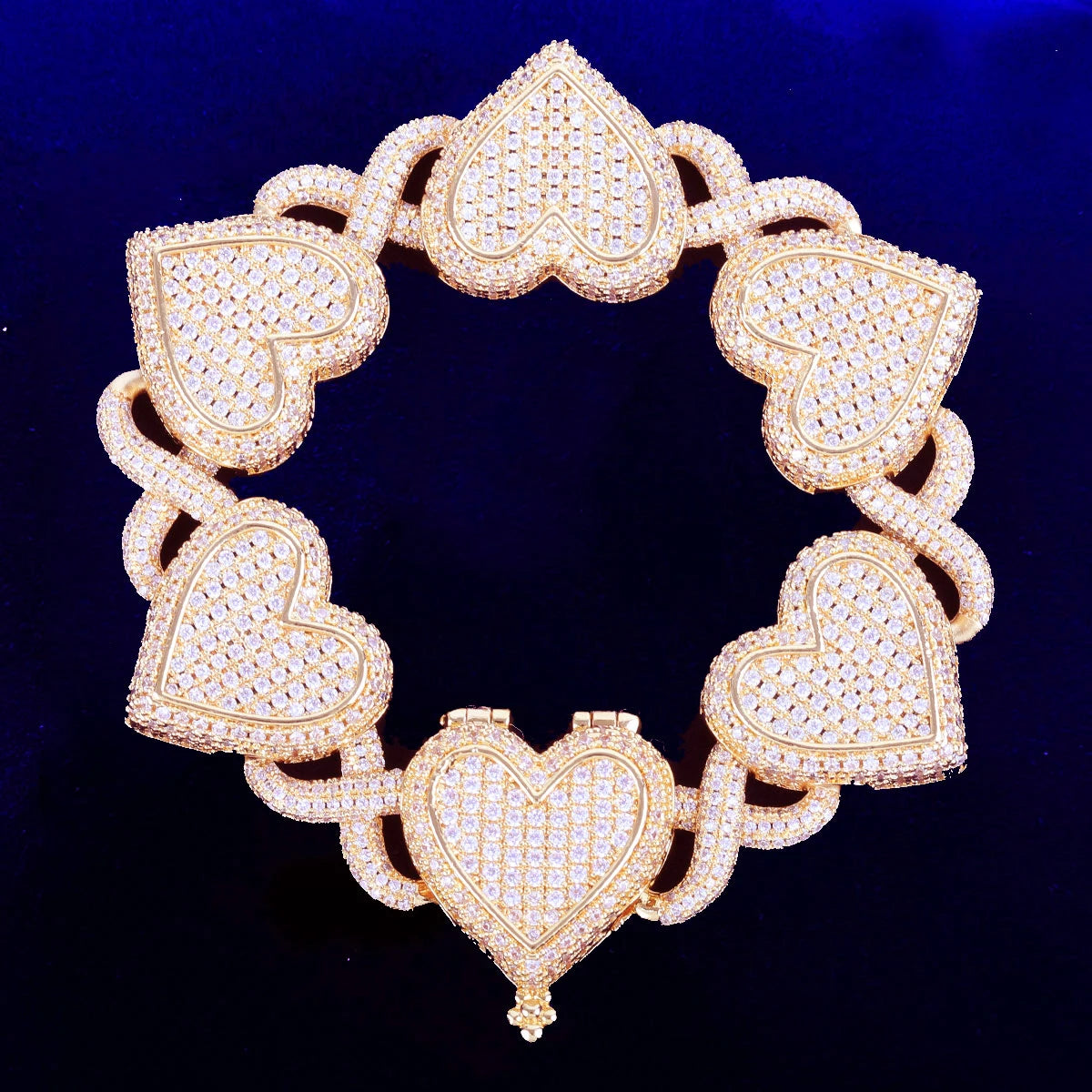 Bling "Heart" Infinity Link Bracelet