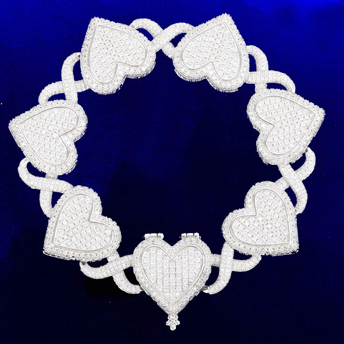 Bling "Heart" Infinity Link Bracelet