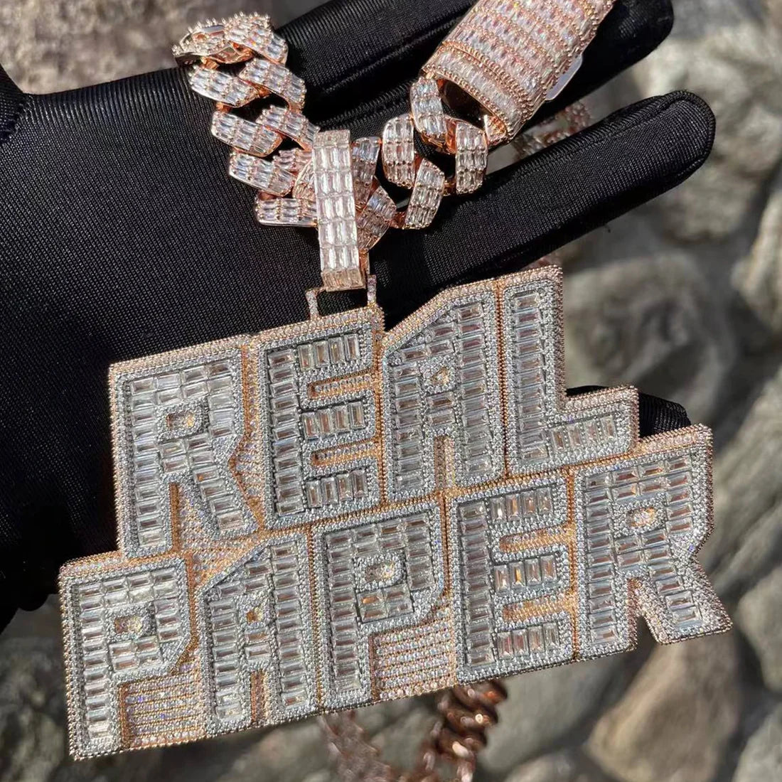 Bling "Real Paper" Custom Pendant