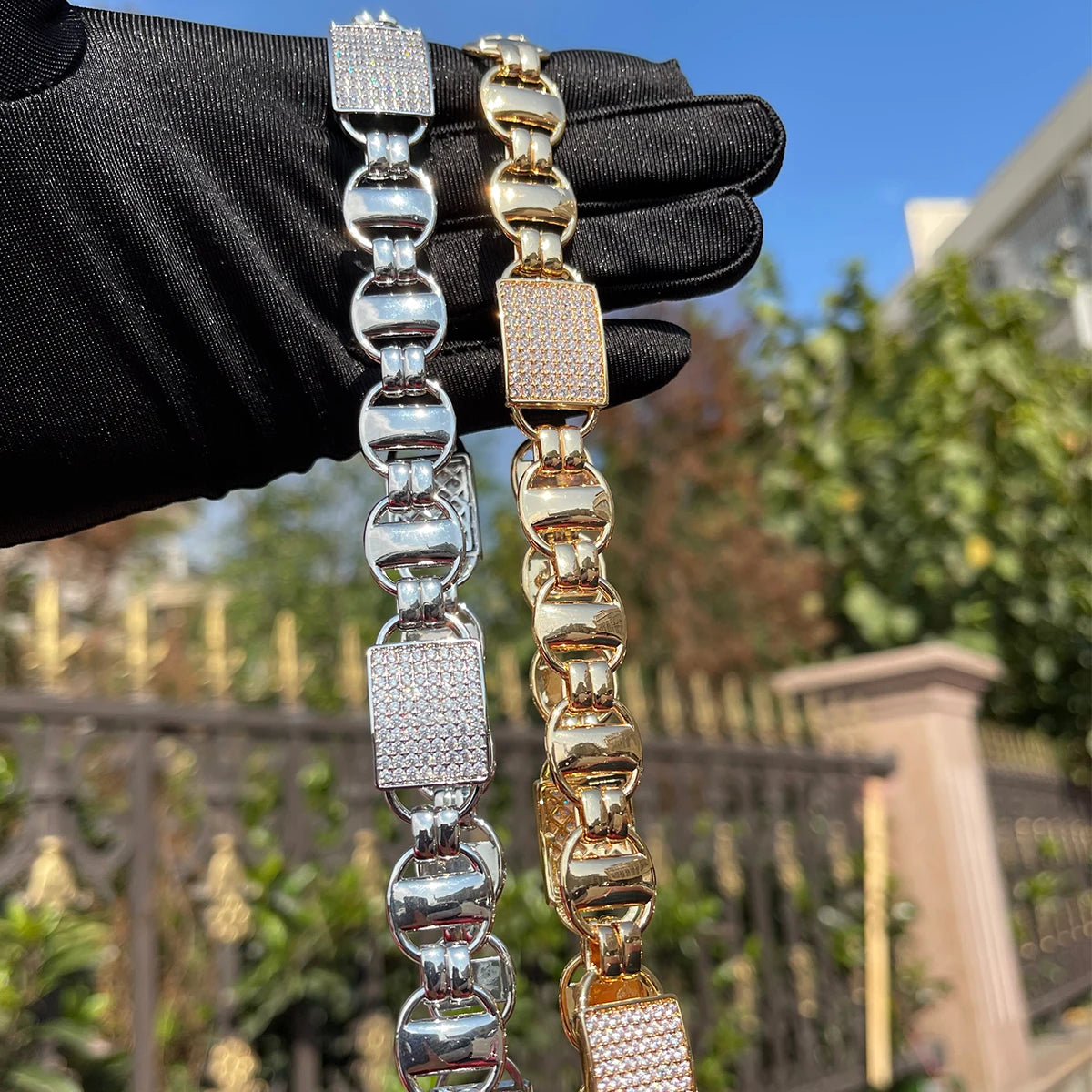 Bling "Coffee Bean" Clustered Chain