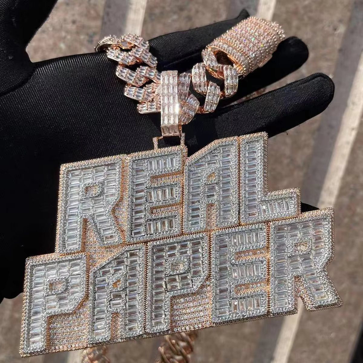 Bling "Real Paper" Custom Pendant