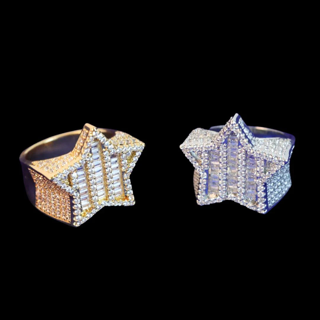 Bling "Star" Half Paved Ring