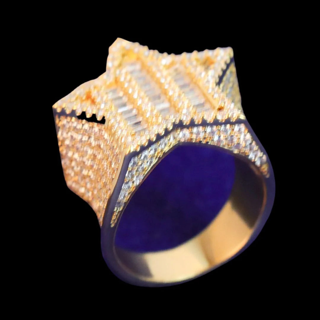 Bling "Star" Half Paved Ring