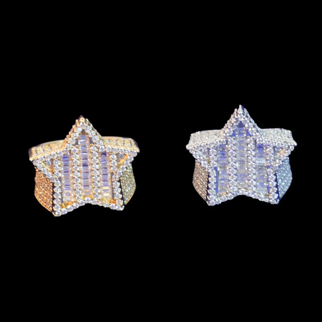 Bling "Star" Half Paved Ring