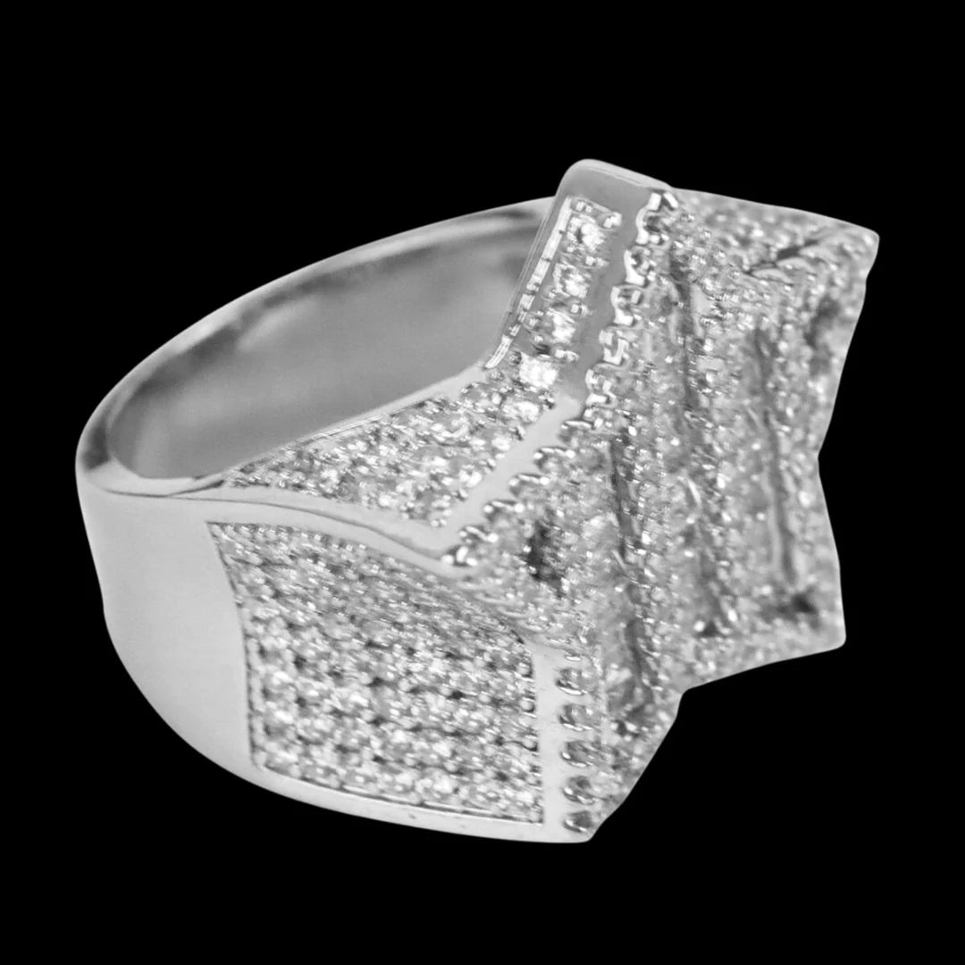 Bling "Star" Half Paved Ring