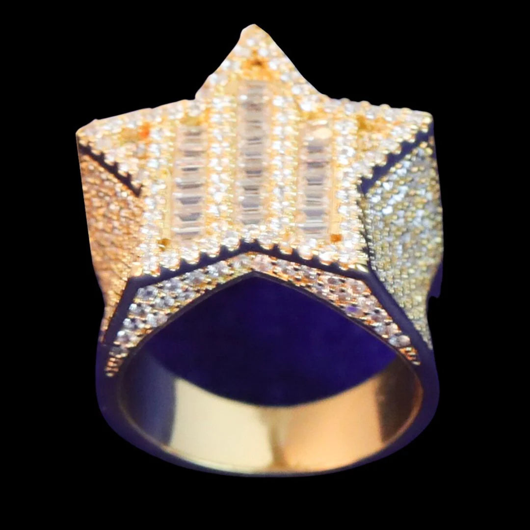 Bling "Star" Half Paved Ring