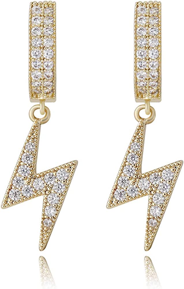 Bling "Lightning" Hoop Earring