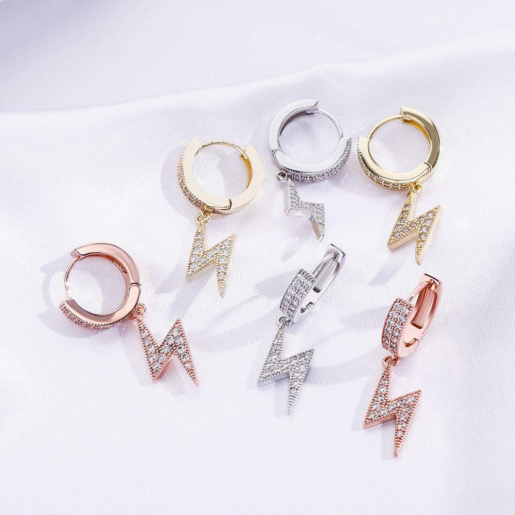 Bling "Lightning" Hoop Earring