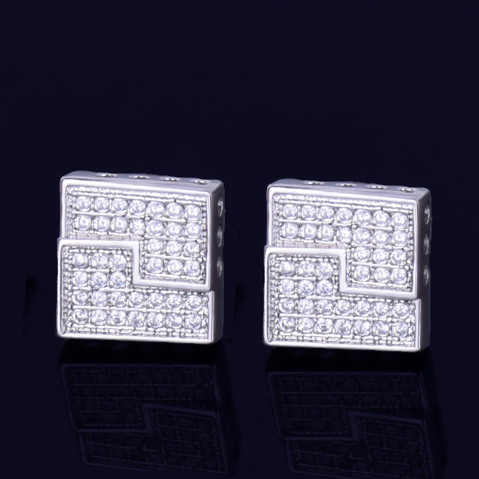 Bling "Square" Stud Earring II 10mm