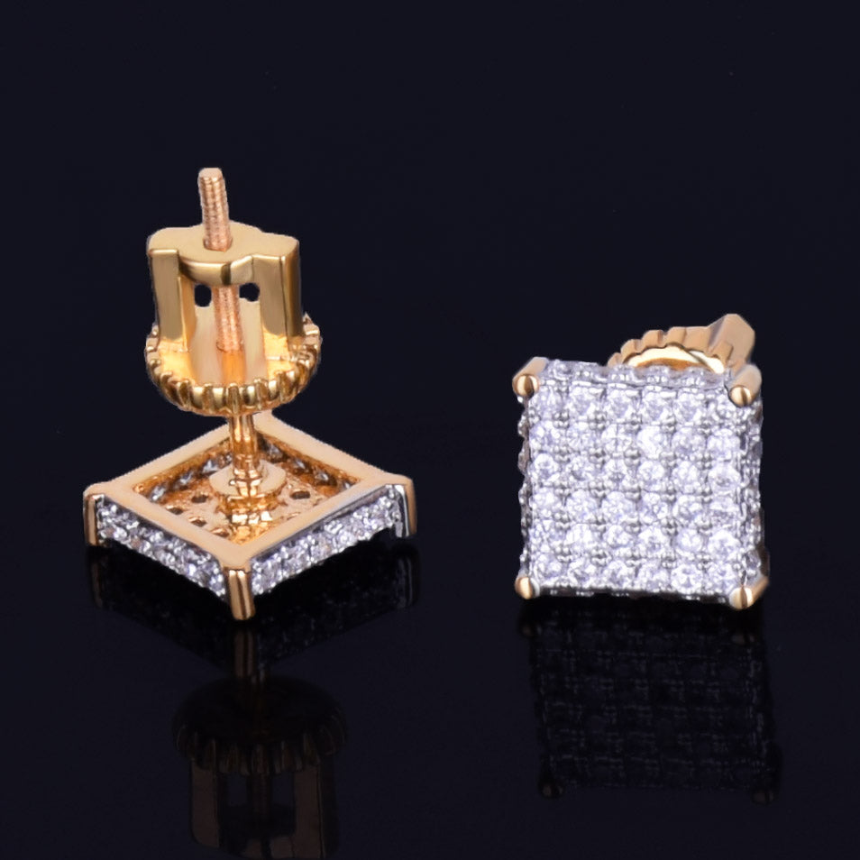 Bling "Small Square" Stud Earring 8mm