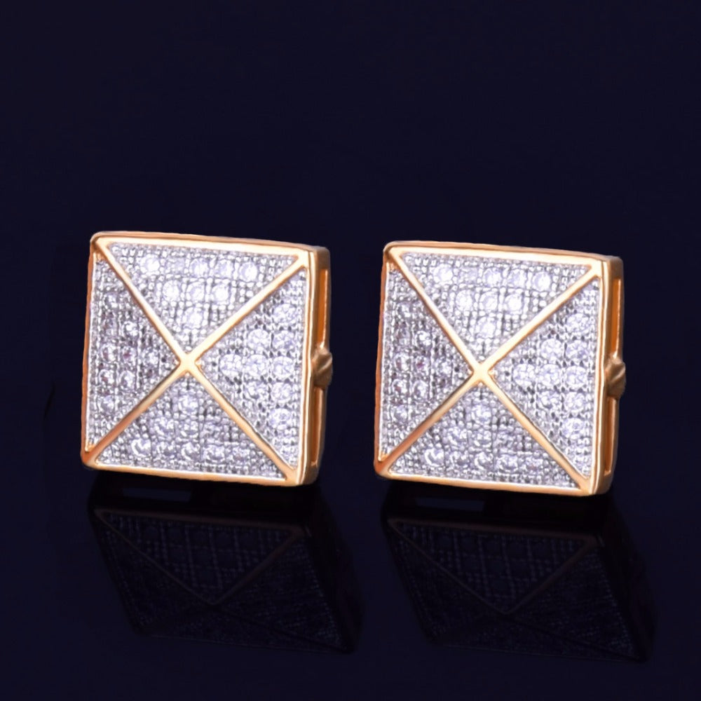 Bling "Square" Stud Earring 11mm