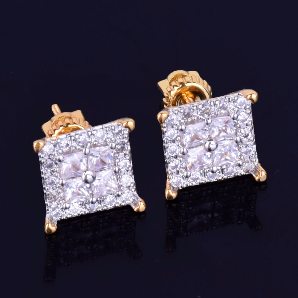 Bling "Square" Baguette Earring 12mm