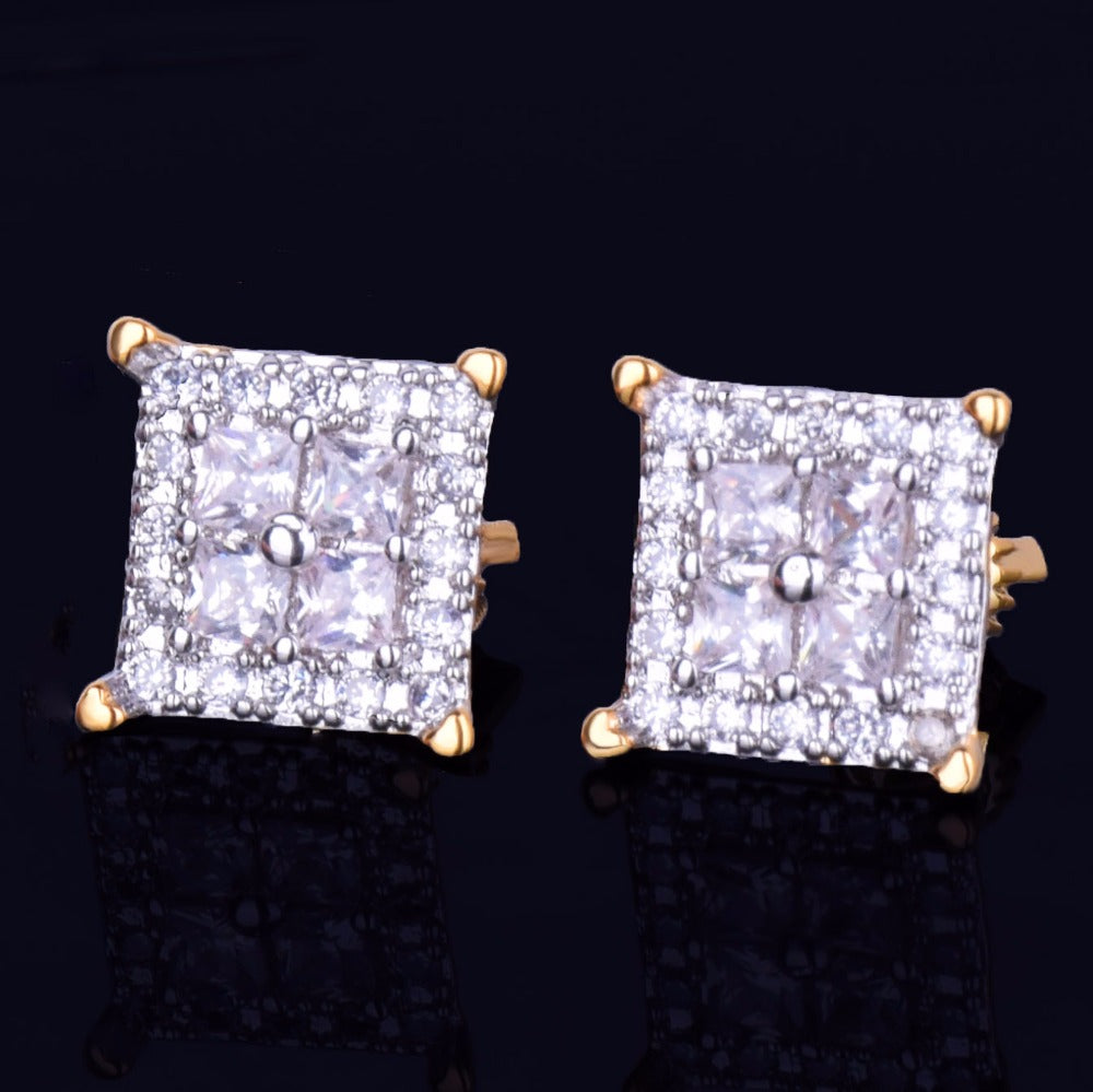 Bling "Square" Baguette Earring 12mm