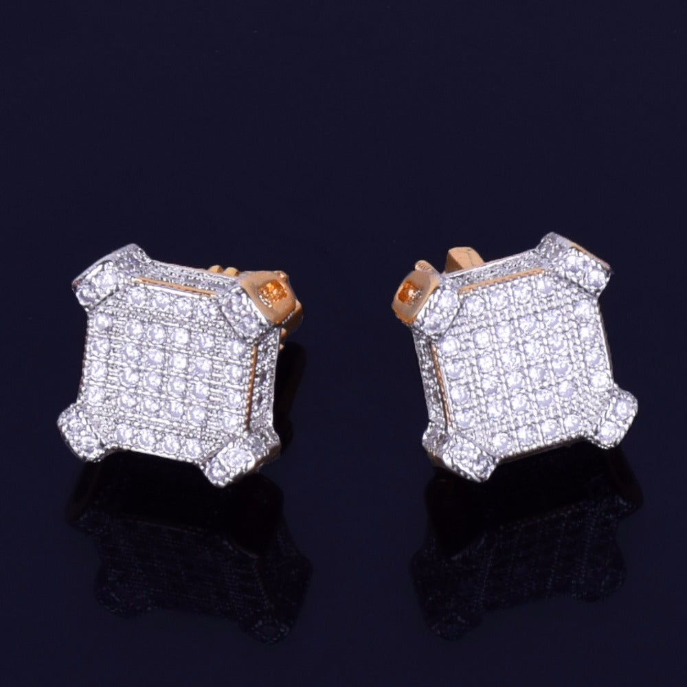 Bling "Square" Stud Earring 10mm