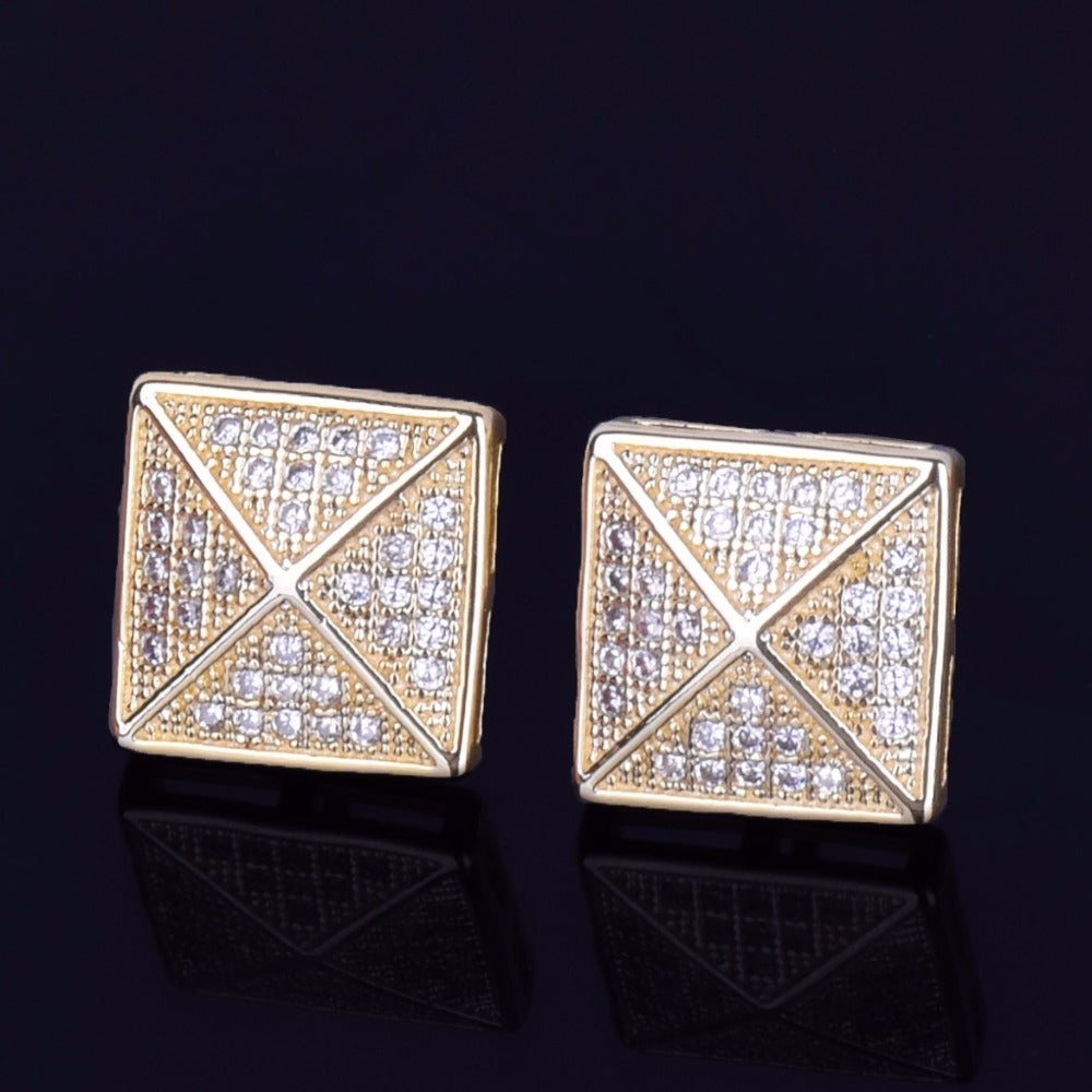 Bling "Square" Stud Earring 11mm