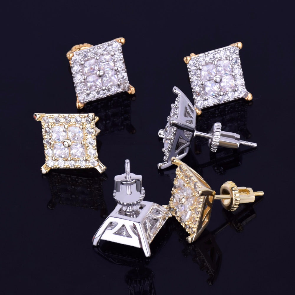 Bling "Square" Baguette Earring 12mm