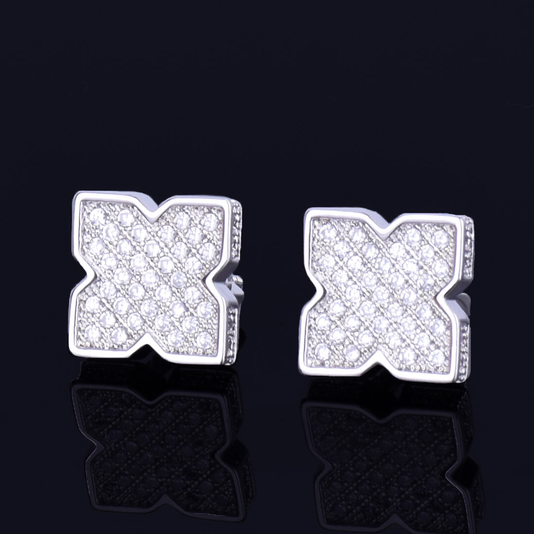Bling "Flower" Stud Earring 9mm