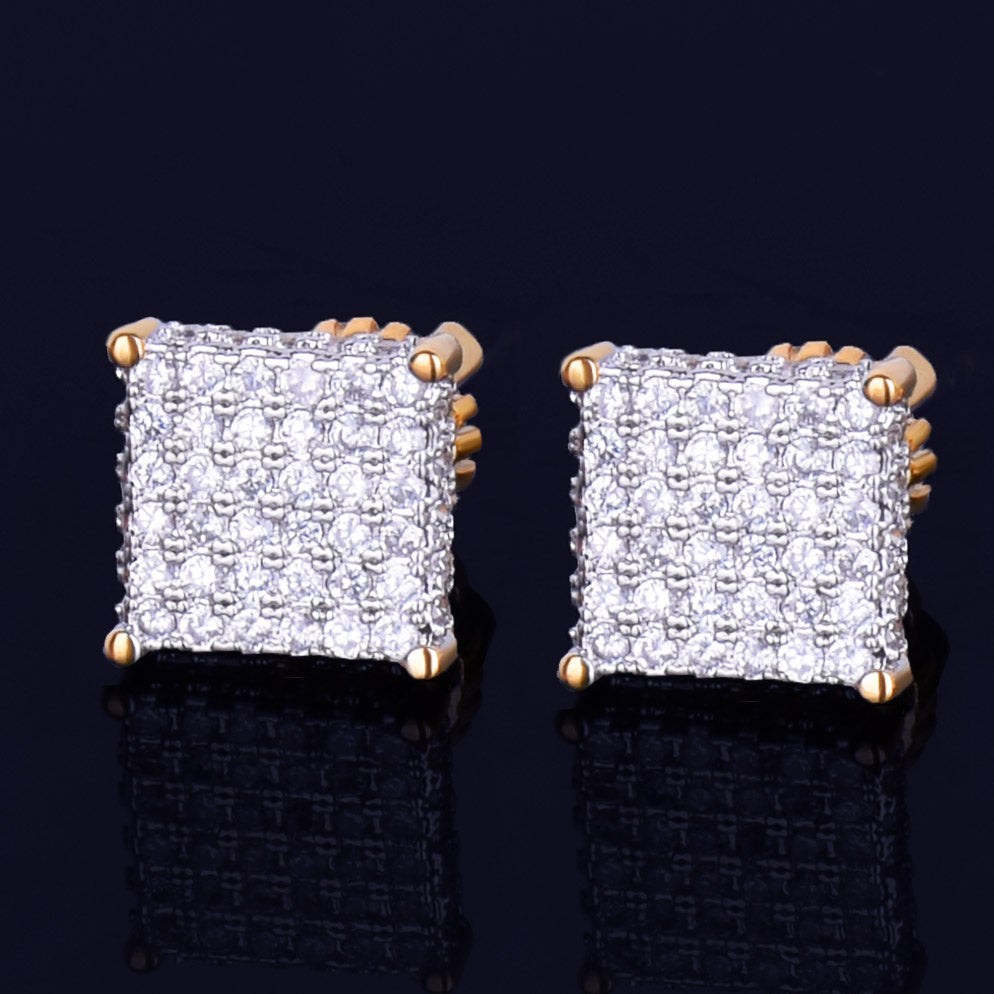 Bling "Small Square" Stud Earring 8mm