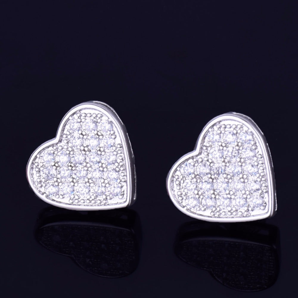 Bling "Heart" Stud Earring 14mm