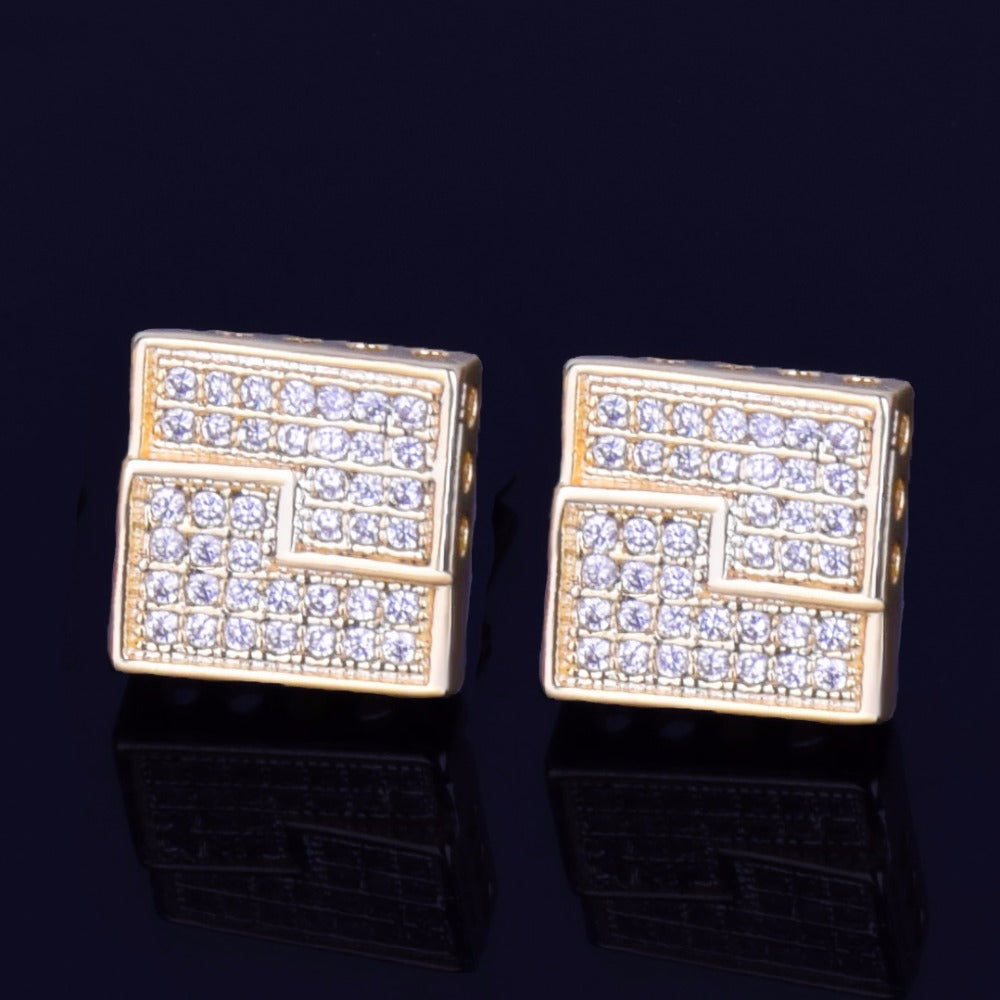 Bling "Square" Stud Earring II 10mm