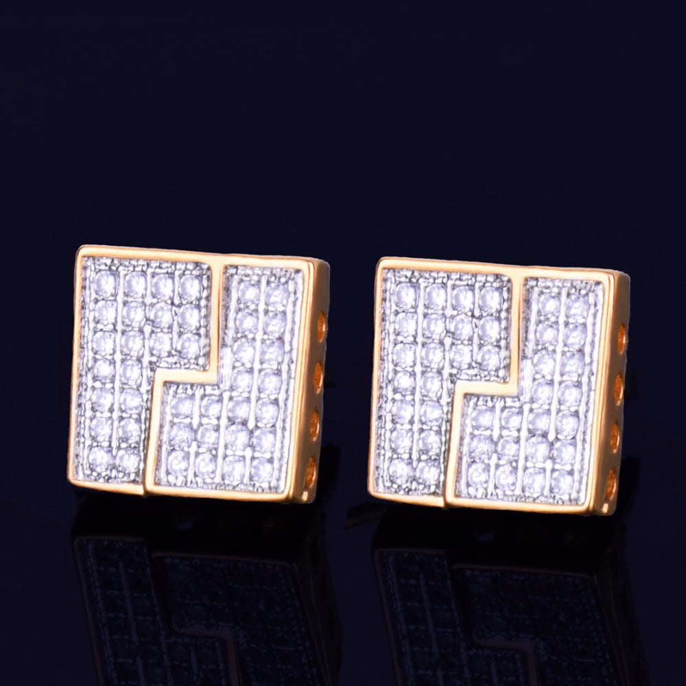 Bling "Square" Stud Earring II 10mm