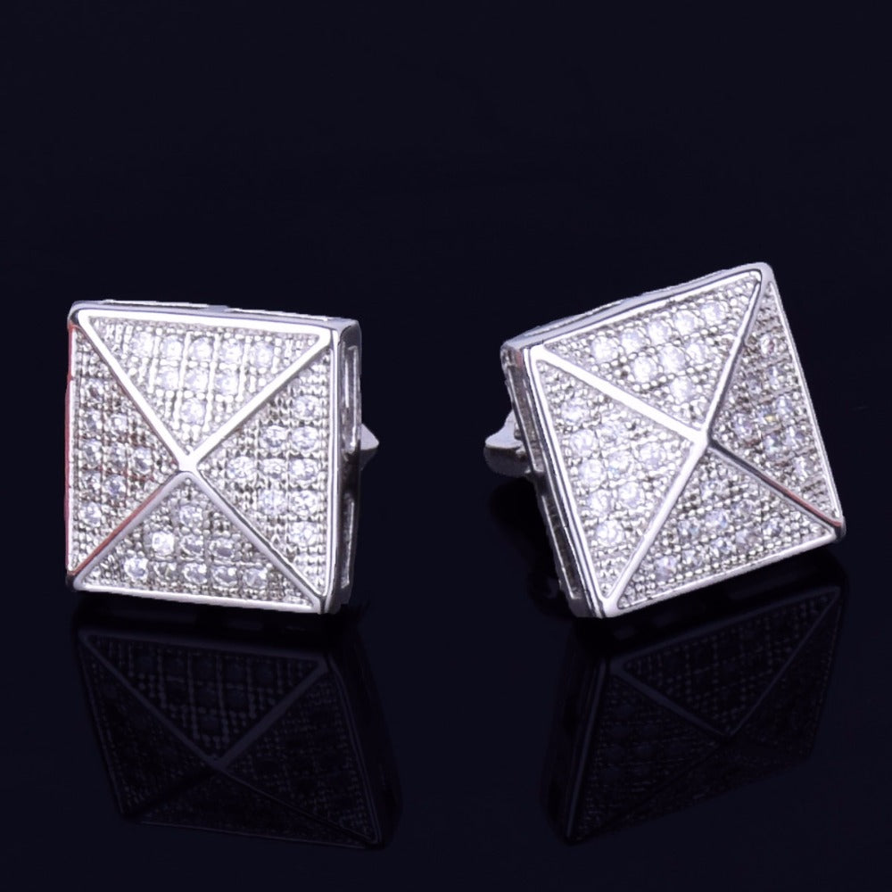 Bling "Square" Stud Earring 11mm