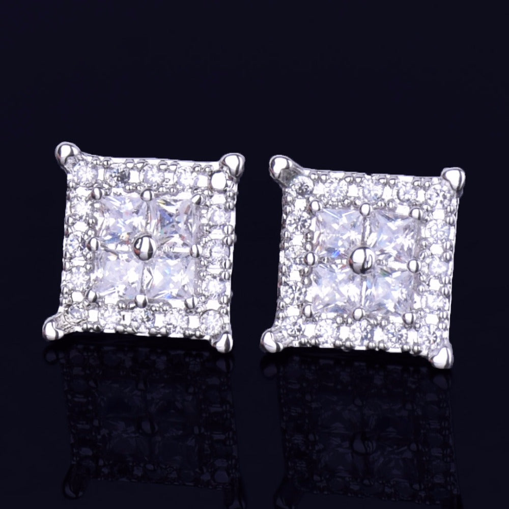 Bling "Square" Baguette Earring 12mm