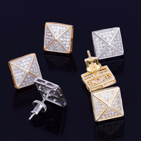 Bling "Square" Stud Earring 11mm