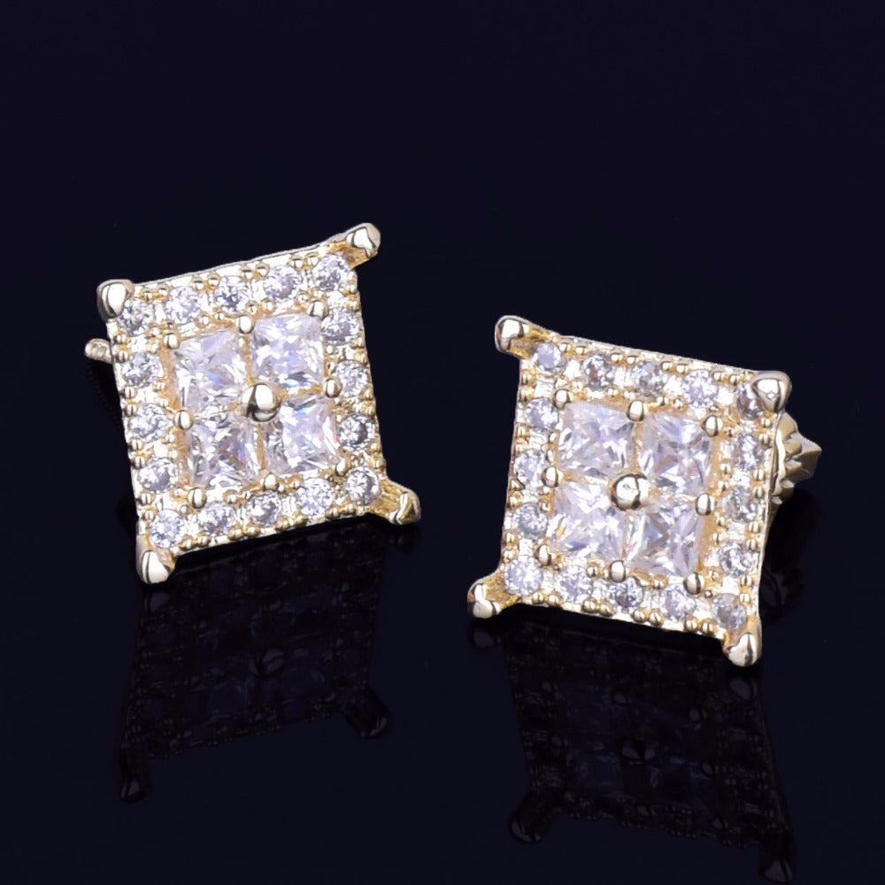 Bling "Square" Baguette Earring 12mm