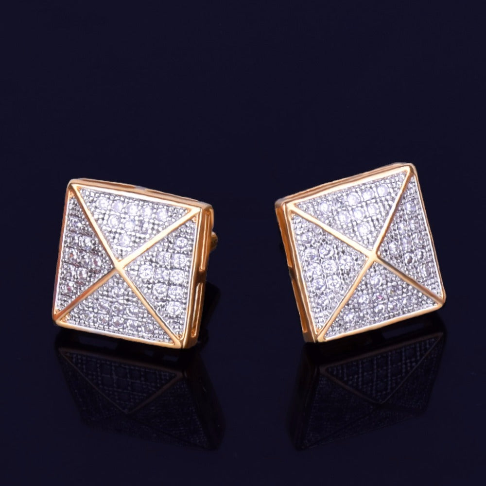 Bling "Square" Stud Earring 11mm